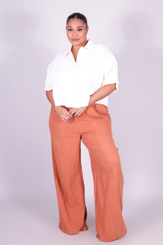 FLOW WITH ME BUTTON DOWN TOP