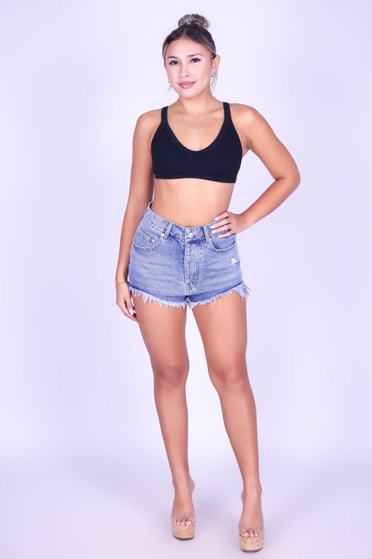 NOTHING BUT TIME DENIM SHORTS