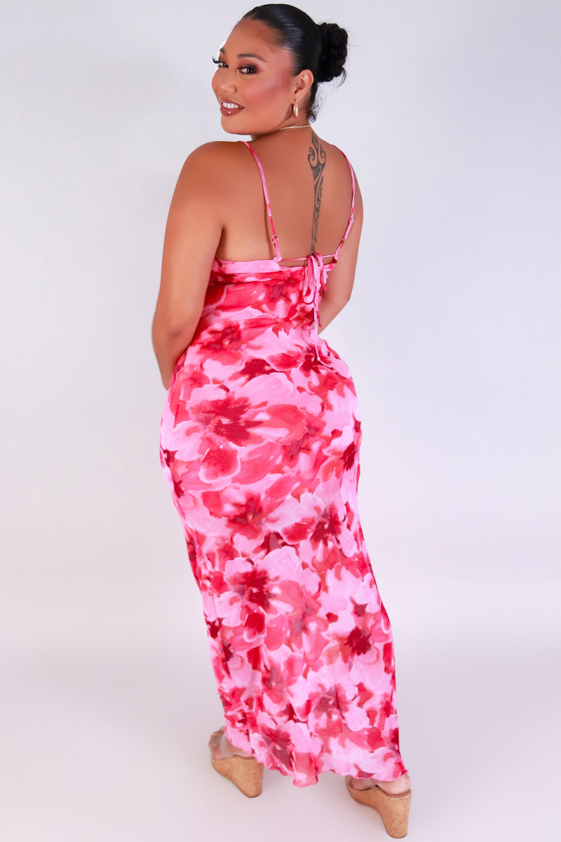 Jeans Warehouse Hawaii - PLUS PLUS KNIT PRINT DRESES - SHEER FLOW MAXI DRESS | By PERSAYA