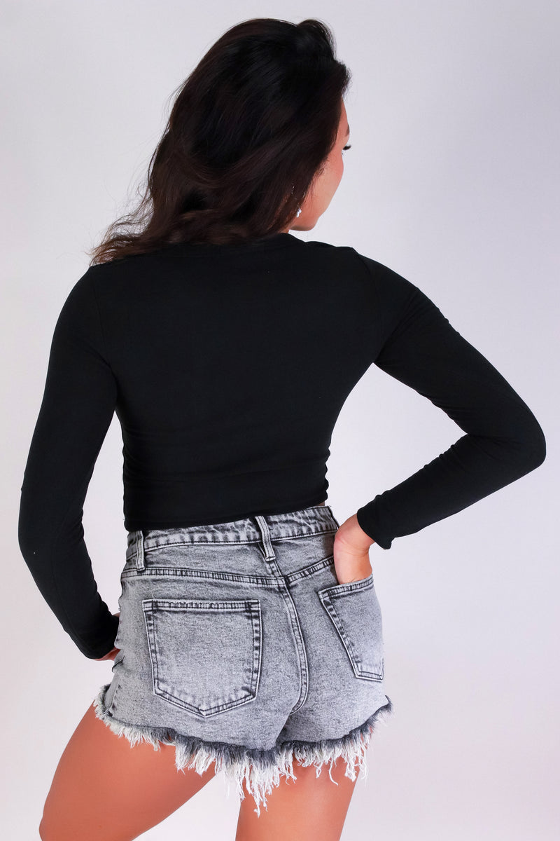Jeans Warehouse Hawaii - LS CASUAL SOLID - TOUCH OF DRAMA TOP | By ACTIVE USA