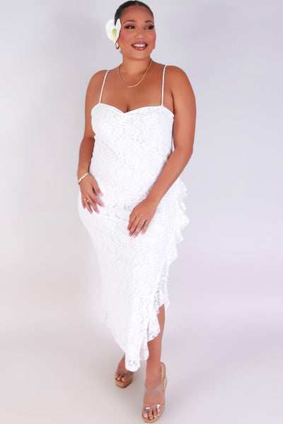 Jeans Warehouse Hawaii - PLUS PLUS SOLID KNIT DRESSES - SWEET N LACE DRESS | By ZENOBIA