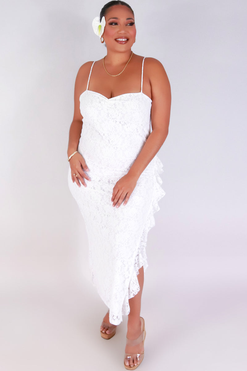 Jeans Warehouse Hawaii - PLUS PLUS SOLID KNIT DRESSES - SWEET N LACE DRESS | By ZENOBIA