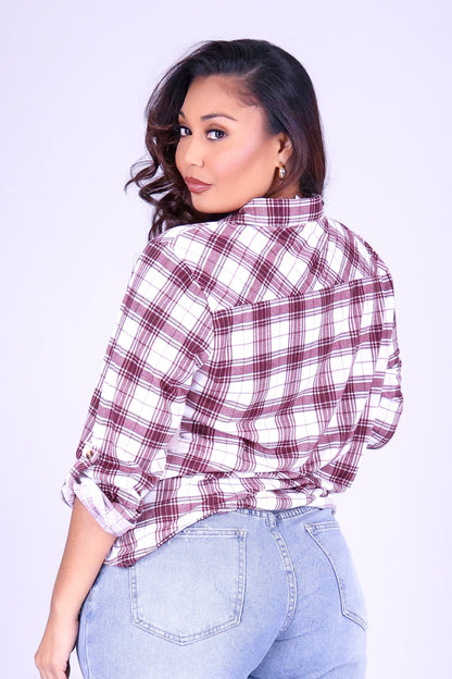 CHECKED OUT PLAID TOP