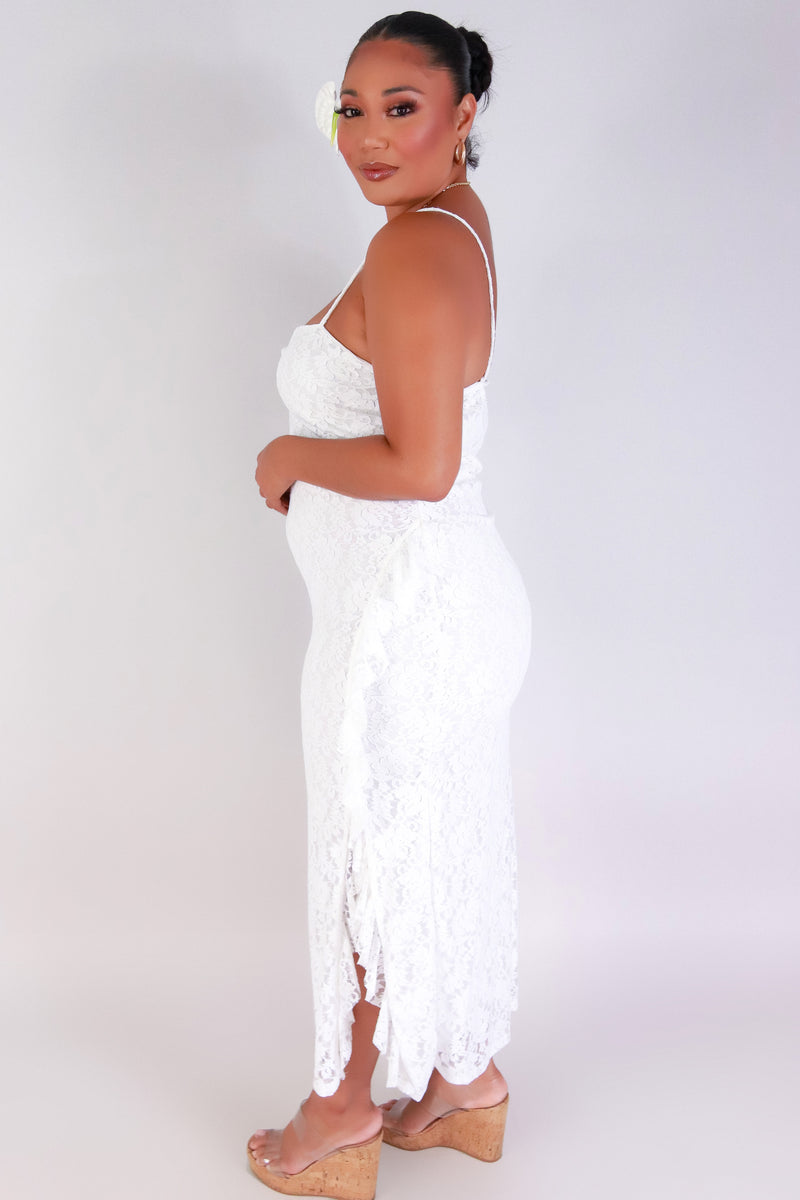 Jeans Warehouse Hawaii - PLUS PLUS SOLID KNIT DRESSES - SWEET N LACE DRESS | By ZENOBIA