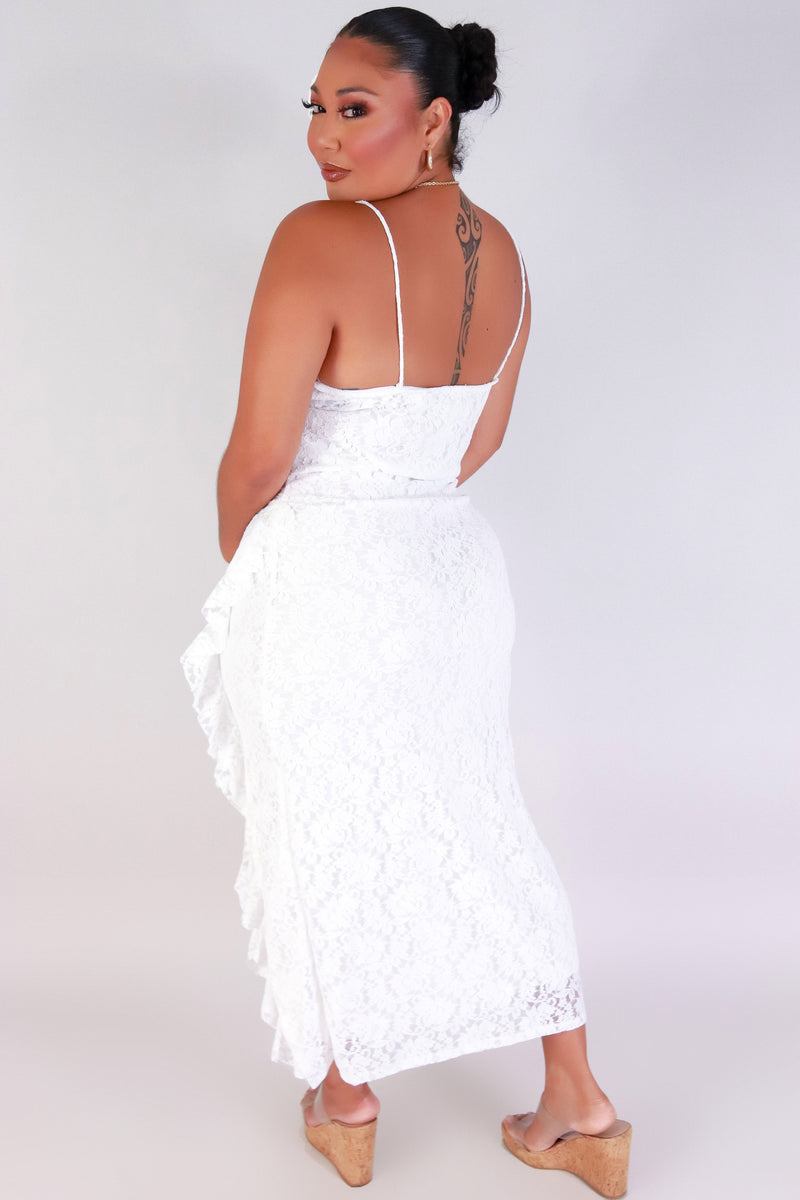Jeans Warehouse Hawaii - PLUS PLUS SOLID KNIT DRESSES - SWEET N LACE DRESS | By ZENOBIA