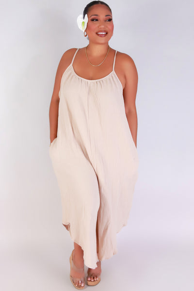 Jeans Warehouse Hawaii - PLUS SOLID JUMPSUITS - ALL FOR IT NO WAIST JUMPSUIT | By LUZ