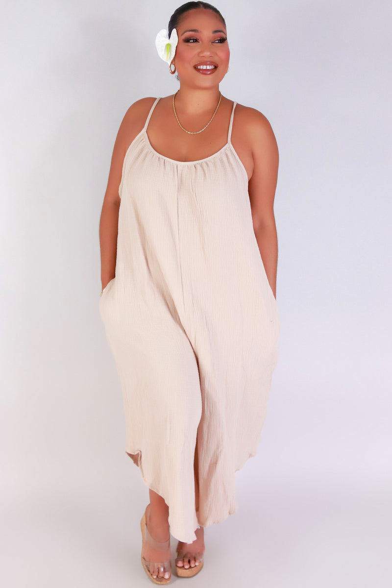 Jeans Warehouse Hawaii - PLUS SOLID JUMPSUITS - ALL FOR IT NO WAIST JUMPSUIT | By LUZ