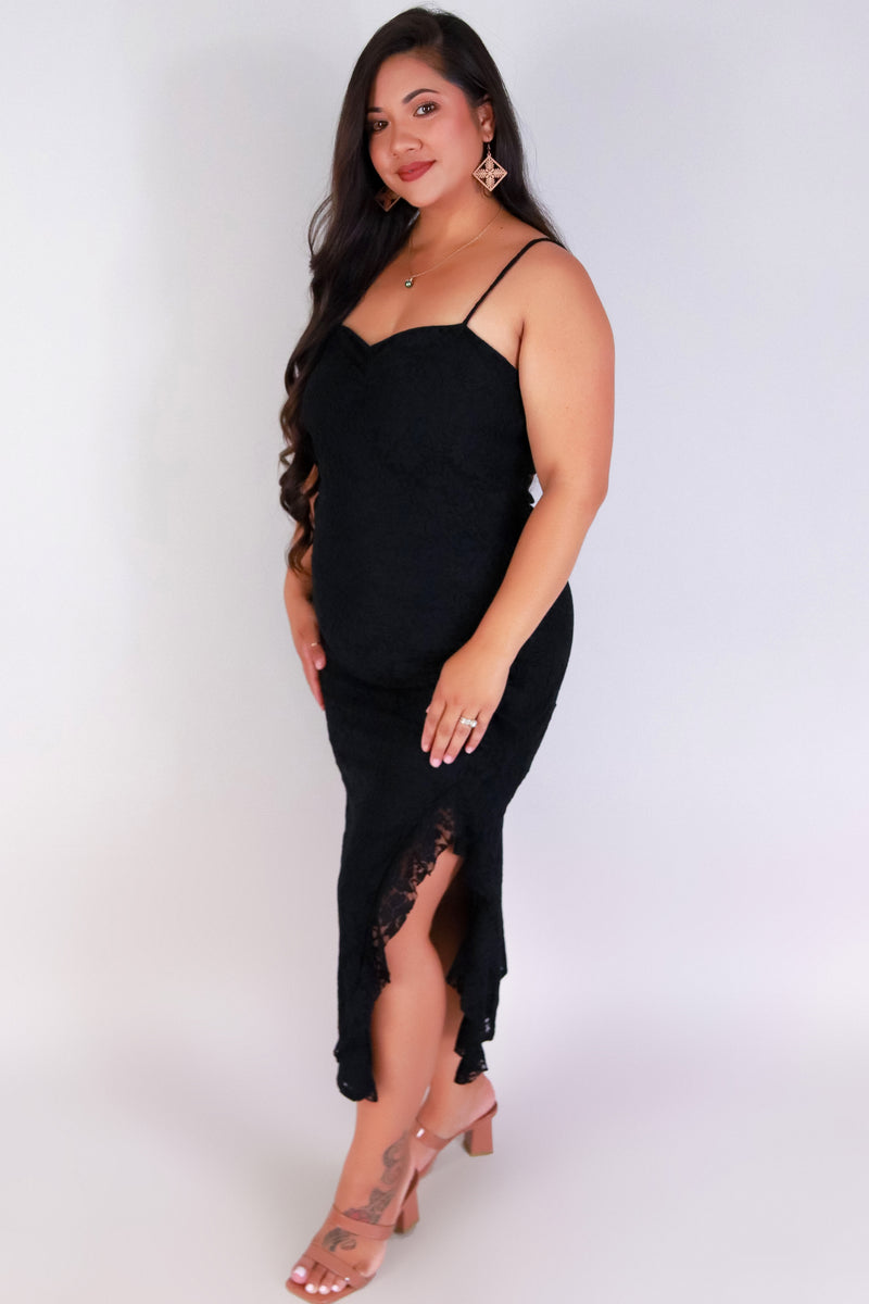 Jeans Warehouse Hawaii - PLUS PLUS SOLID KNIT DRESSES - SWEET N LACE DRESS | By ZENOBIA