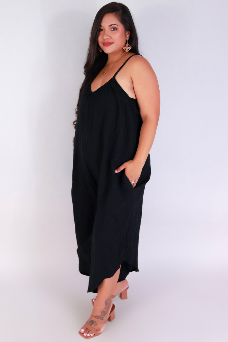 Jeans Warehouse Hawaii - PLUS SOLID JUMPSUITS - ALL FOR IT NO WAIST JUMPSUIT | By LUZ