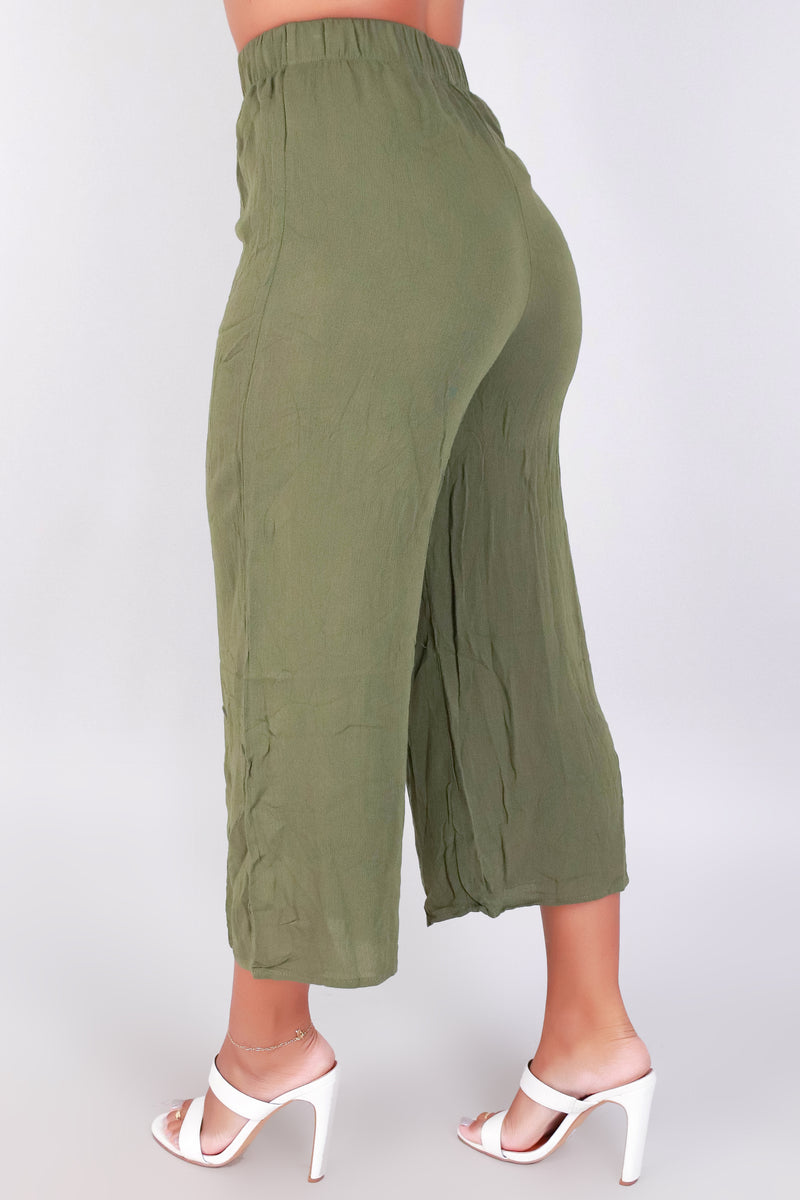 Jeans Warehouse Hawaii - SOLID WOVEN CAPRI&