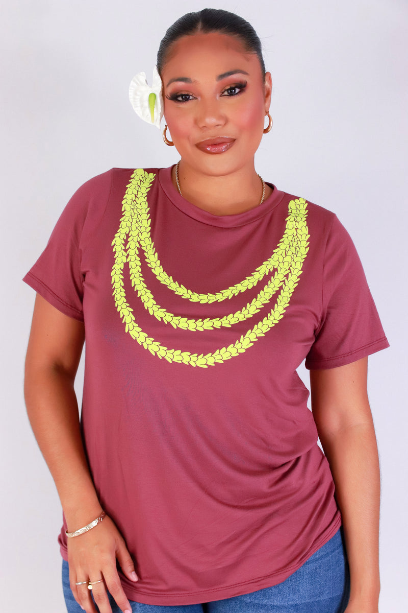 Jeans Warehouse Hawaii - PLUS S/S SCREENS - PAKALANA 3 STRAND LEI TEE | By LUZ