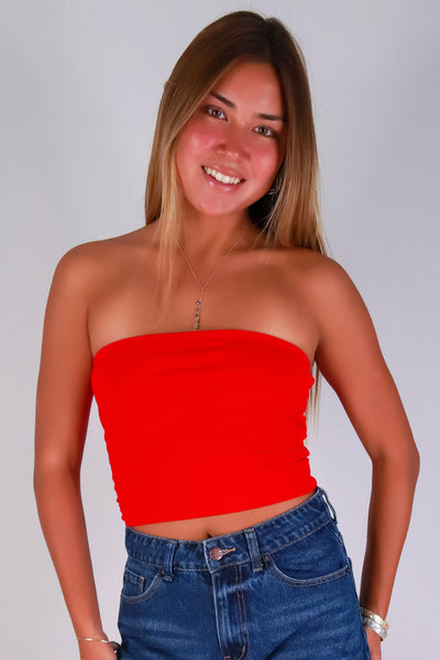Jeans Warehouse Hawaii - TANK/TUBE SOLID BASIC - UNTIL FOREVER CROP TUBE TOP | By ACTIVE USA