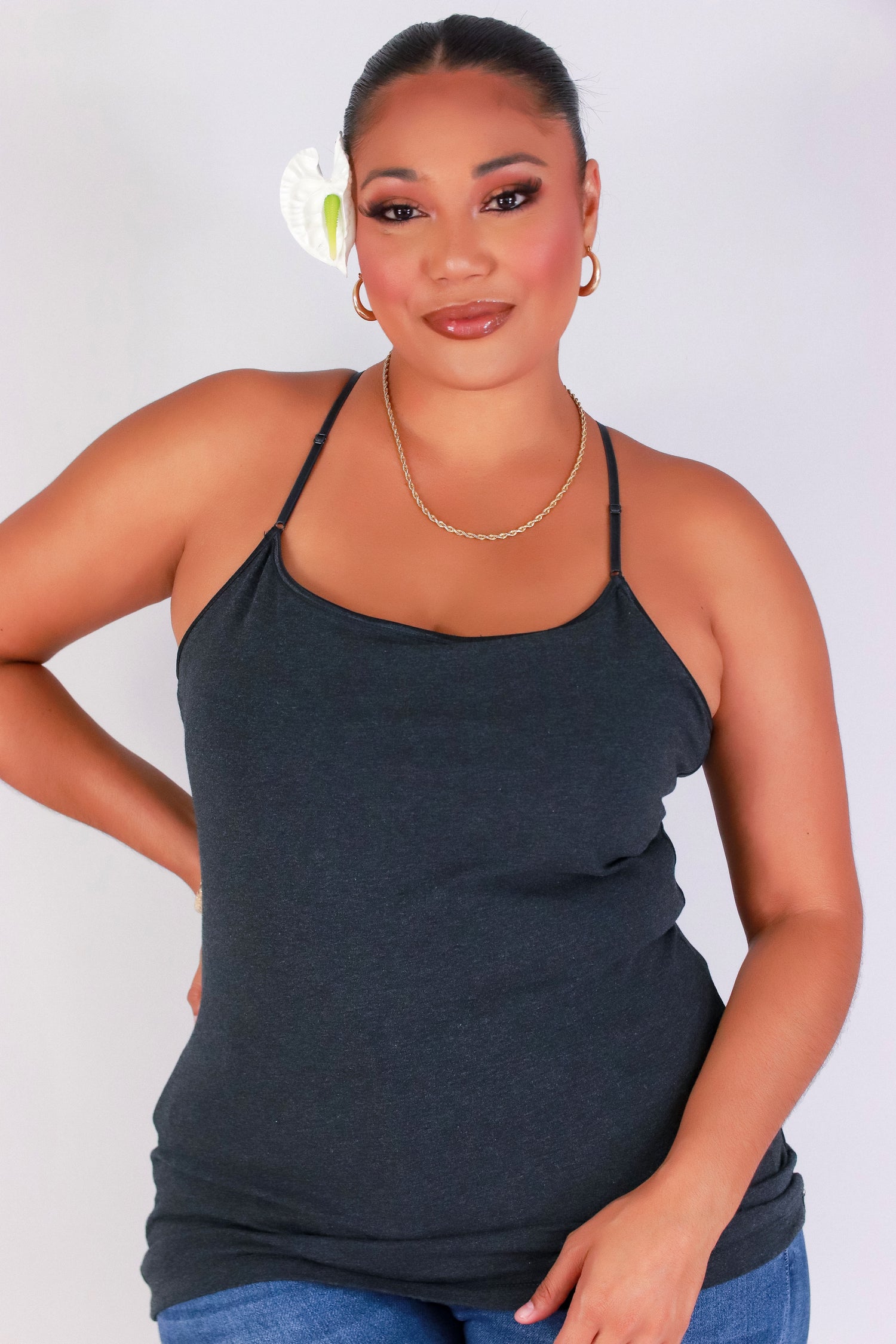 Jeans Warehouse Hawaii - PLUS BASIC SPAGHETTI TANKS - BACK TO BASICS TOP | By AMBIANCE APPAREL