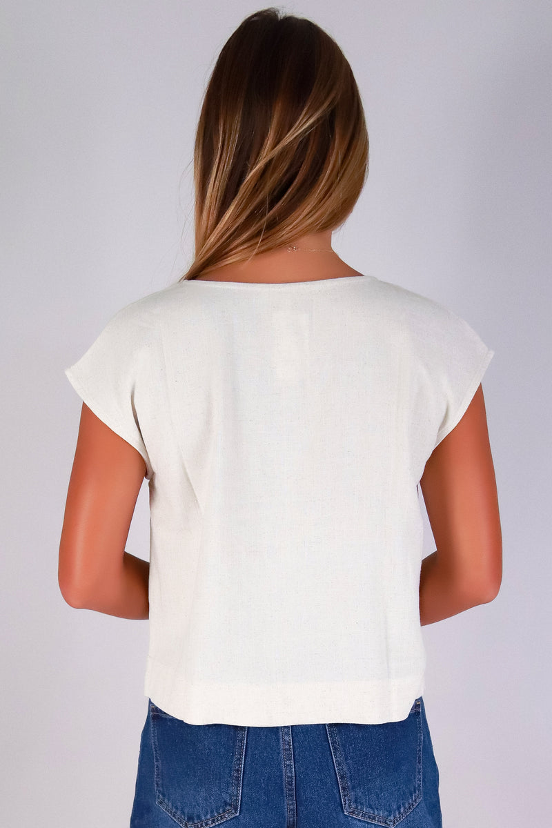 Jeans Warehouse Hawaii - S/S SOLID WOVEN CASUAL TOPS - PRETTY PRESSED TOP | By MINE FASHION