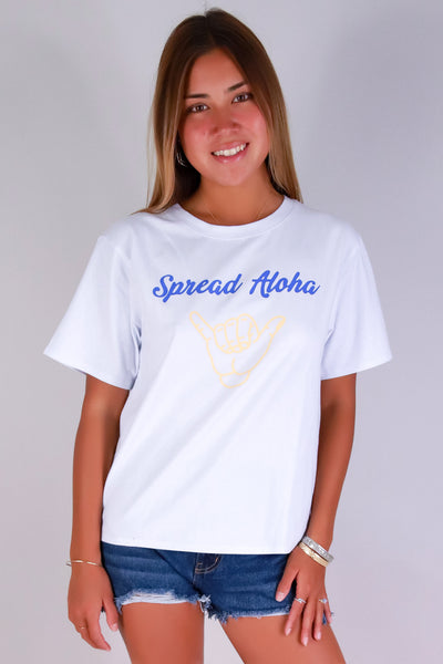 Jeans Warehouse Hawaii - S/S SCREEN - SPREAD ALOHA TEE | By POPULAR 21