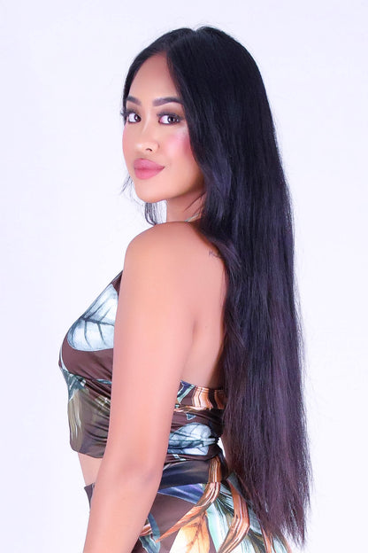 ISLAND BLOOM HALTER TOP