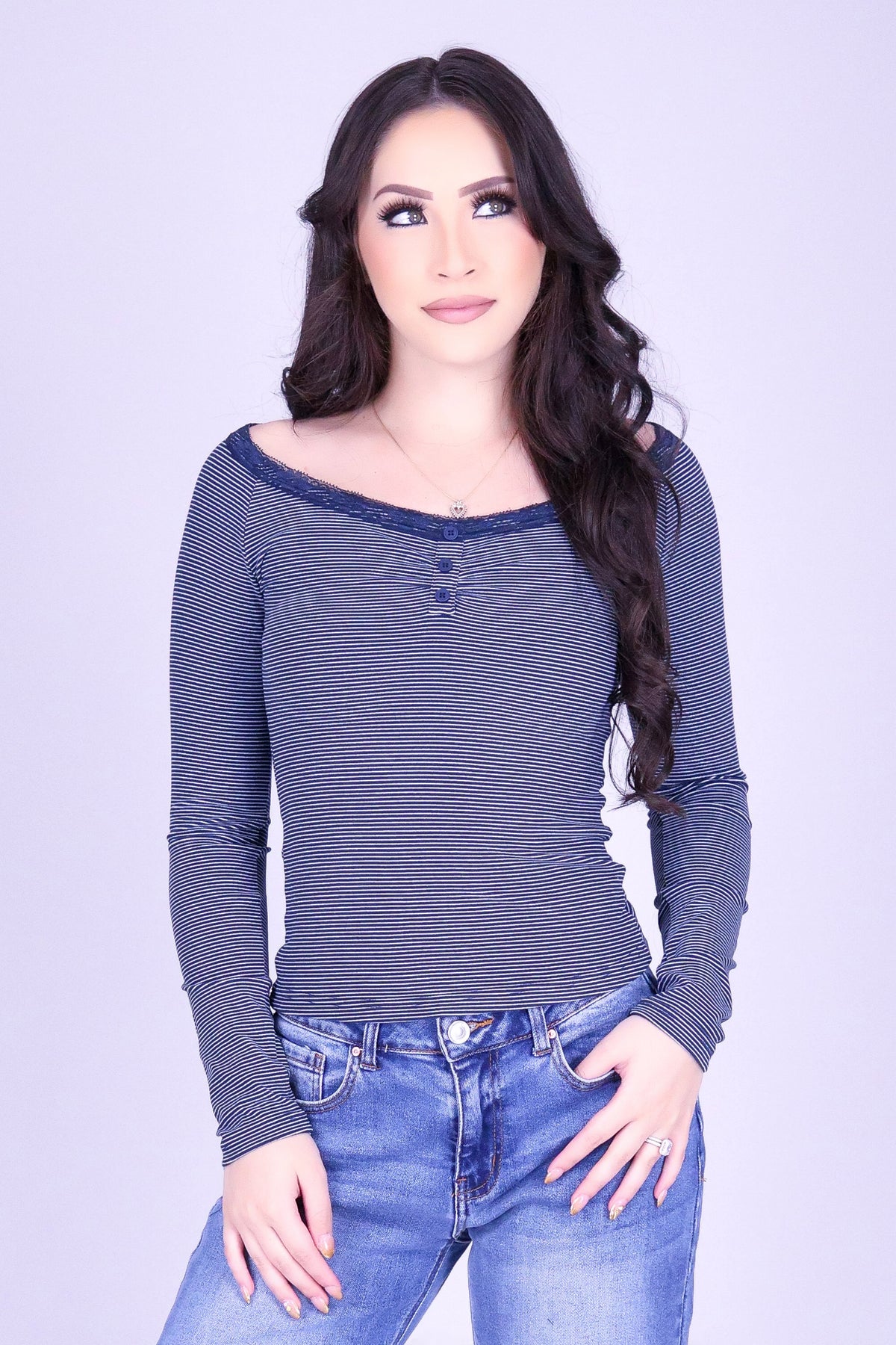 STAY A LITTLE HENLEY LONG SLEEVE TOP
