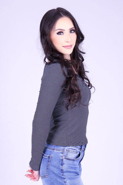 STAY A LITTLE HENLEY LONG SLEEVE TOP
