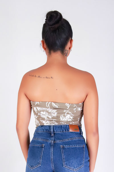 FLORAL EDGE TUBE TOP