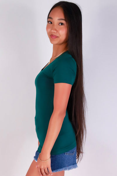 Jeans Warehouse Hawaii - S/S SOLID BASIC - FEELS LIKE HOME TOP | By ACTIVE USA