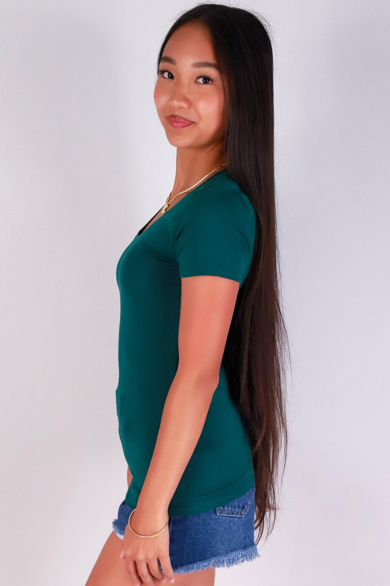 Jeans Warehouse Hawaii - S/S SOLID BASIC - FEELS LIKE HOME TOP | By ACTIVE USA
