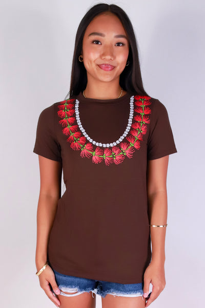 Jeans Warehouse Hawaii - S/S SCREEN - OHIA LEHUA LEI TEE | By LUZ
