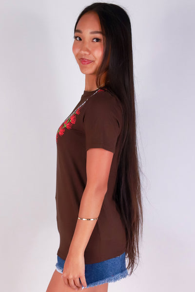 Jeans Warehouse Hawaii - S/S SCREEN - OHIA LEHUA LEI TEE | By LUZ