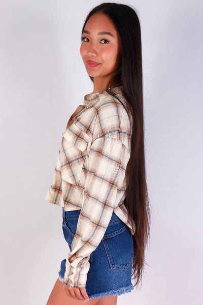 Jeans Warehouse Hawaii - LS PRINT - CAMPFIRE CRUSH PLAID TOP | By PASSPORT/MS BUBBLES