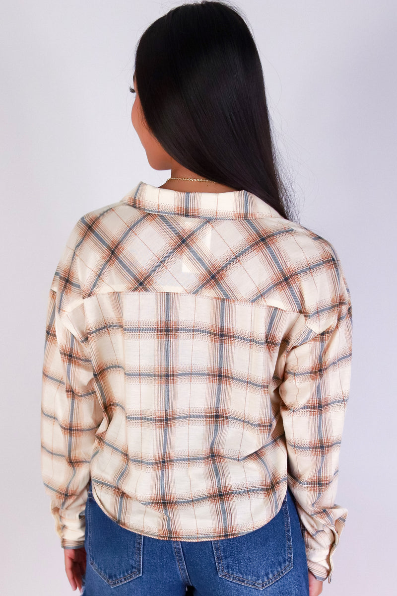 Jeans Warehouse Hawaii - LS PRINT - CAMPFIRE CRUSH PLAID TOP | By PASSPORT/MS BUBBLES