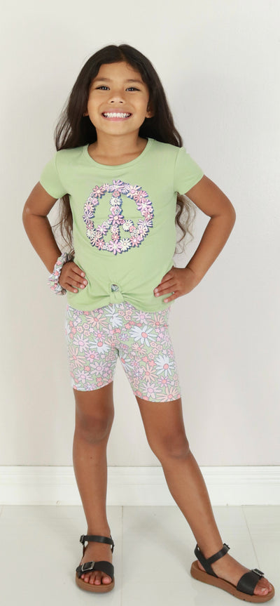 Jeans Warehouse Hawaii - NON DENIM SHORTS 2T-4T - PEACE OUT SHORTS | KIDS SIZE 2T-4T | By STAR RIDE KIDS