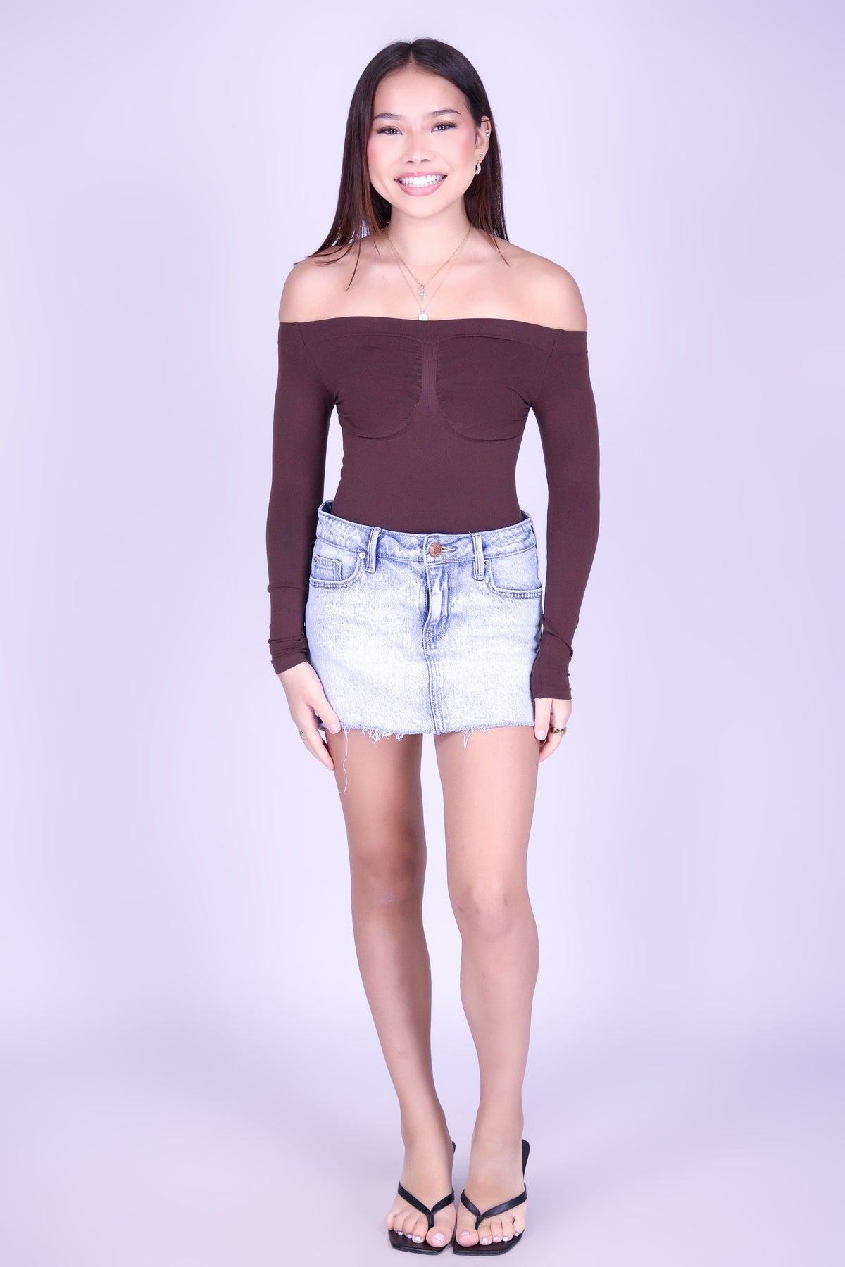 IN THE RIGHT PLACE OFF SHOULDER BODYSUIT