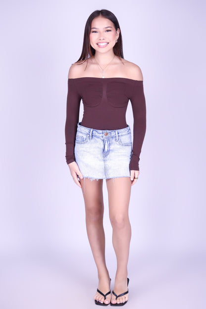 IN THE RIGHT PLACE OFF SHOULDER BODYSUIT