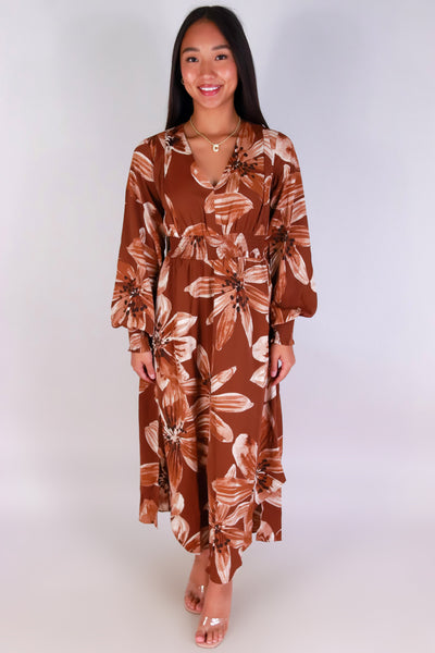 Jeans Warehouse Hawaii - SLEEVE LONG PRINT DRESSES - SHE MOVES MAXI DRESS | By HYFVE