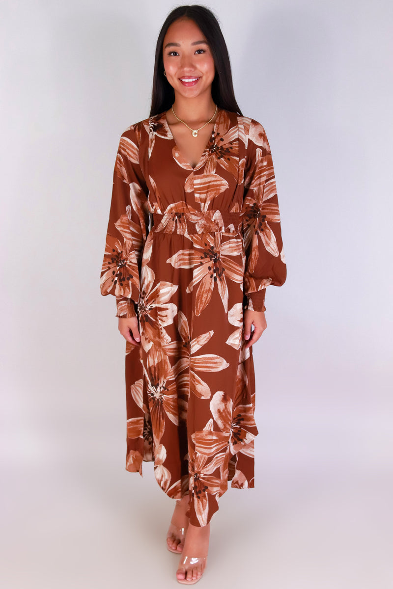 Jeans Warehouse Hawaii - SLEEVE LONG PRINT DRESSES - SHE MOVES MAXI DRESS | By HYFVE