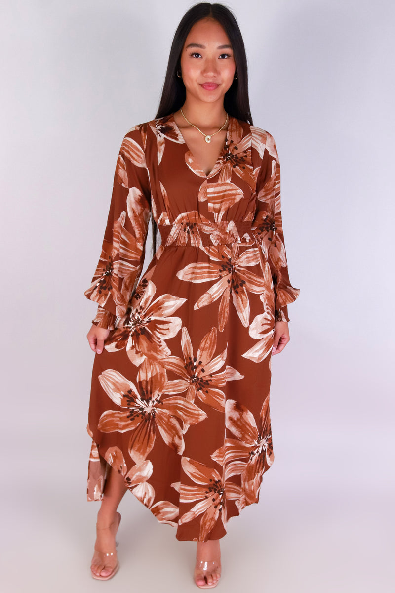 Jeans Warehouse Hawaii - SLEEVE LONG PRINT DRESSES - SHE MOVES MAXI DRESS | By HYFVE