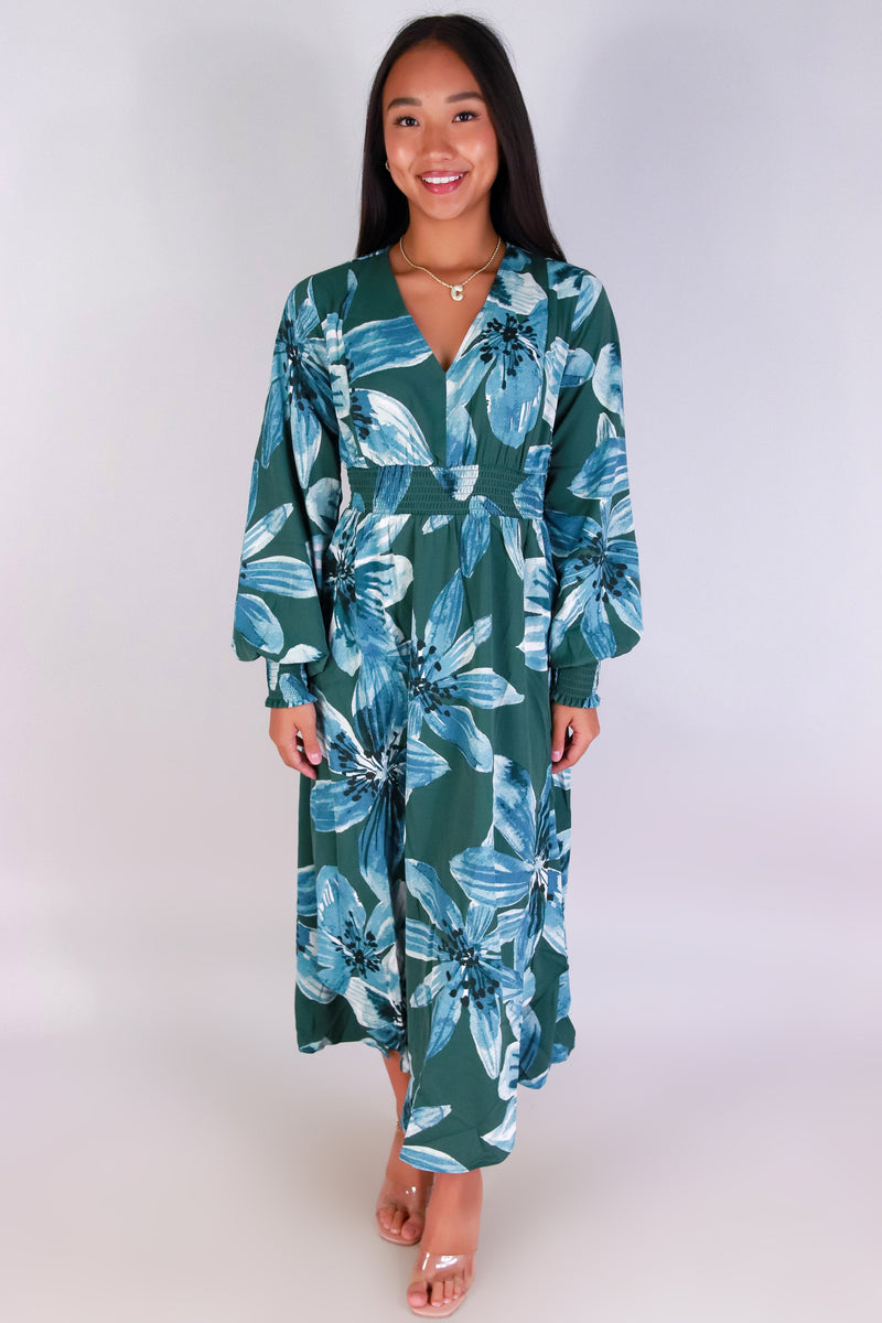 Jeans Warehouse Hawaii - SLEEVE LONG PRINT DRESSES - SHE MOVES MAXI DRESS | By HYFVE