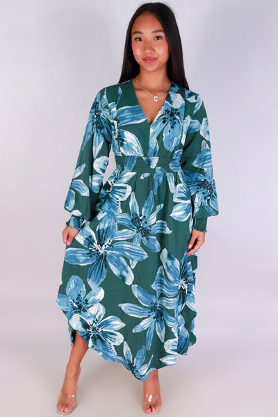 Jeans Warehouse Hawaii - SLEEVE LONG PRINT DRESSES - SHE MOVES MAXI DRESS | By HYFVE
