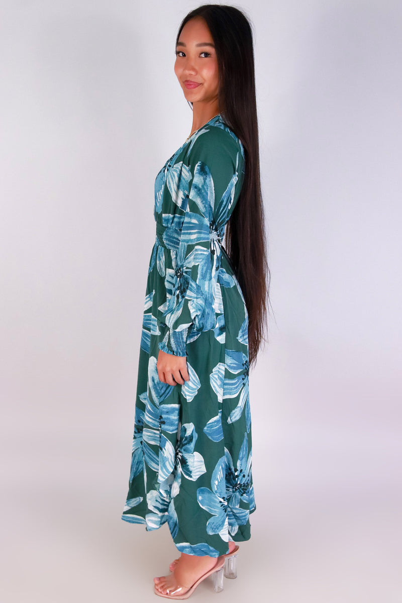 Jeans Warehouse Hawaii - SLEEVE LONG PRINT DRESSES - SHE MOVES MAXI DRESS | By HYFVE