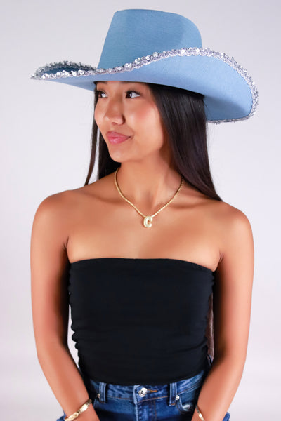 Jeans Warehouse Hawaii - COWBOY/NOVELTY HATS - DENIM HALO COWBOY HAT | By DUELLE FASHION INC
