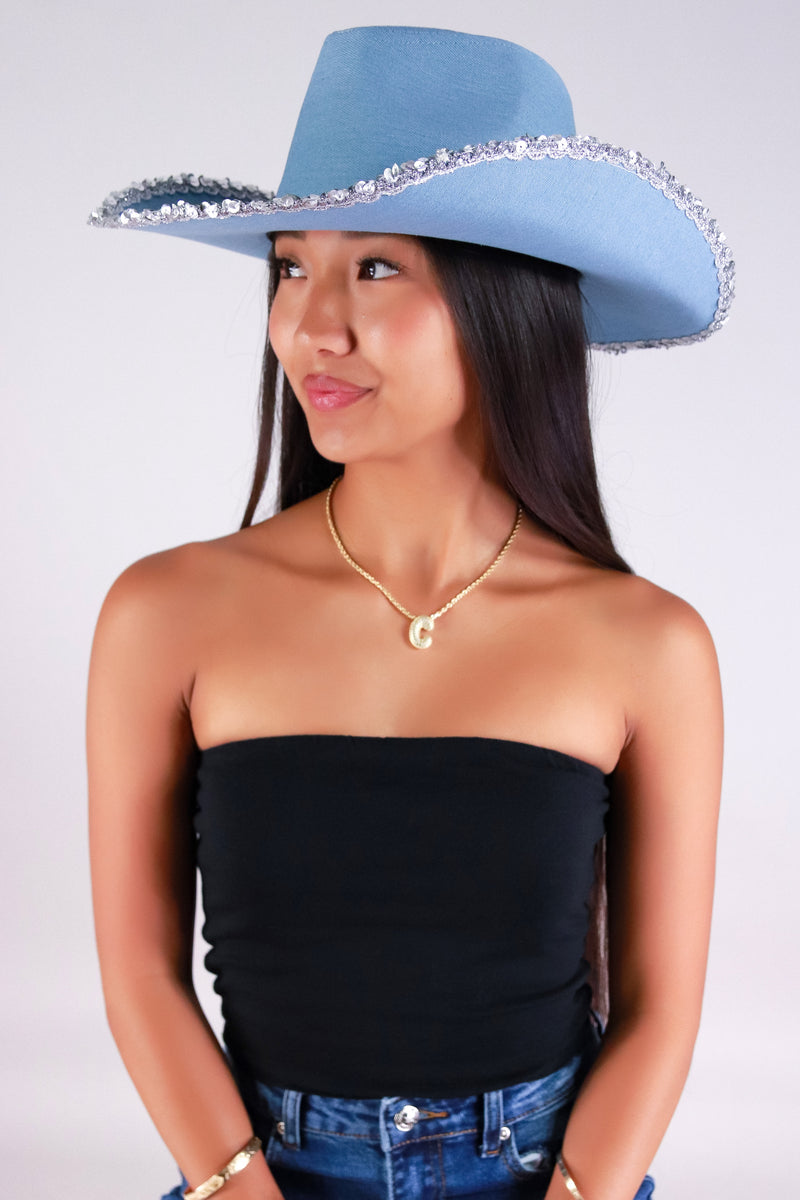 Jeans Warehouse Hawaii - COWBOY/NOVELTY HATS - DENIM HALO COWBOY HAT | By DUELLE FASHION INC