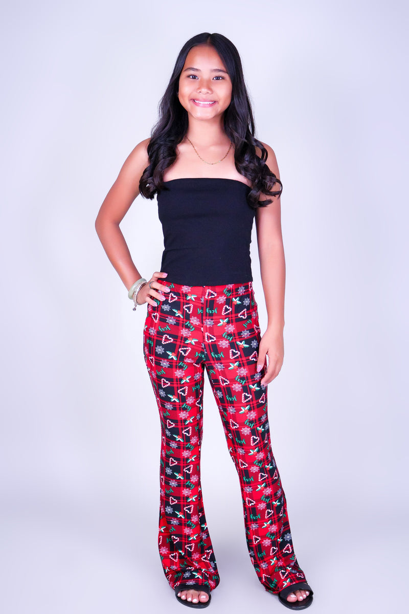 CANDY CANE HEARTS LEGGINGS | KIDS SIZE 2-16