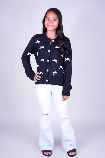 DARLING BOW CARDIGAN | KIDS SIZE 2-16