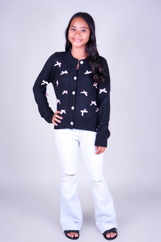 DARLING BOW CARDIGAN | KIDS SIZE 2-16