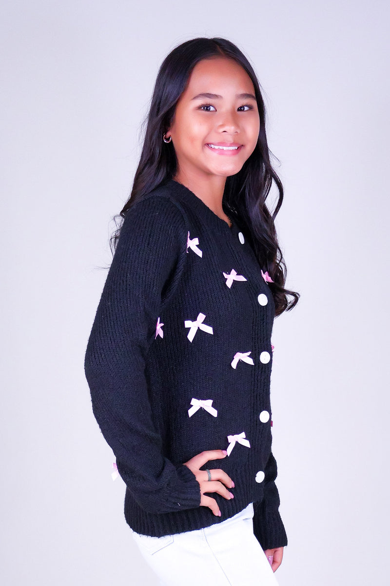 DARLING BOW CARDIGAN | KIDS SIZE 2-16