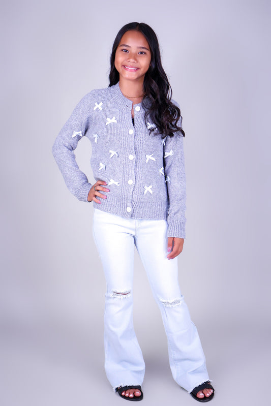 DARLING BOW CARDIGAN | KIDS SIZE 2-16