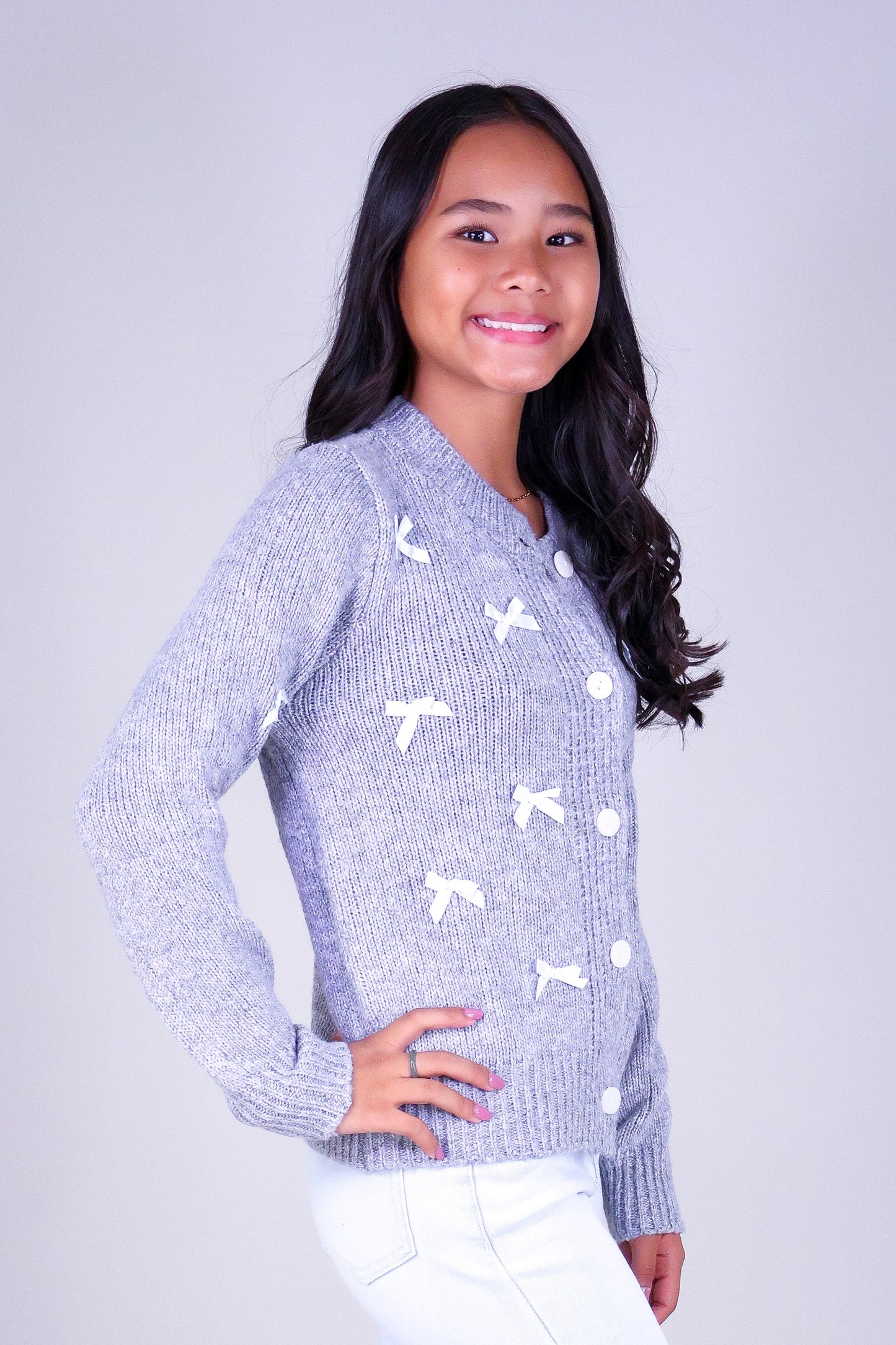 DARLING BOW CARDIGAN | KIDS SIZE 2-16
