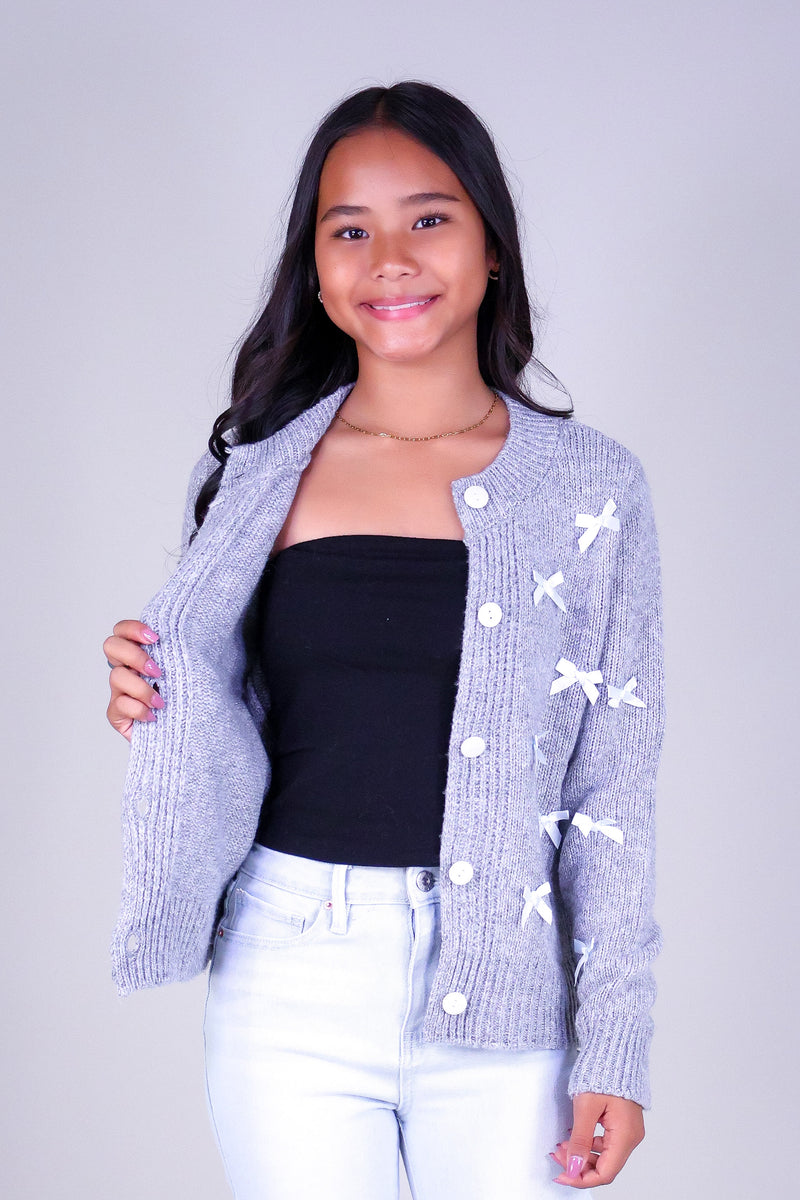DARLING BOW CARDIGAN | KIDS SIZE 2-16