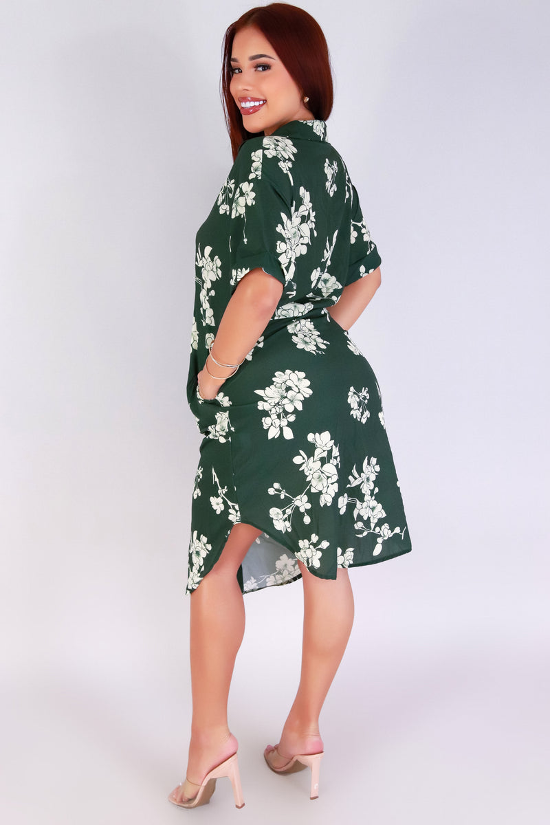 Jeans Warehouse Hawaii - SLEEVE SHORT PRINT DRESSES - SAKURA BUTTON DOWN DRESS | By LUZ