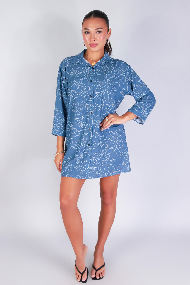 GARDENIA BUTTON DOWN DRESS