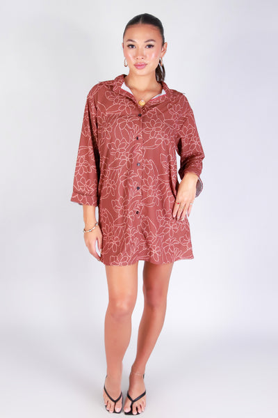 GARDENIA BUTTON DOWN DRESS